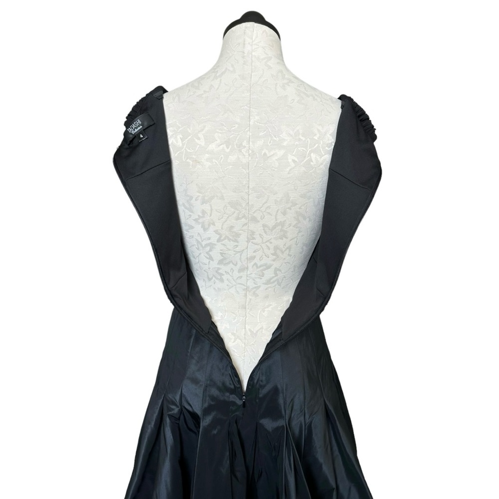 Tadashi Collection Cocktail Dress Black Fit & Flare Draped & lTrumpet Size 4 - Picture 8 of 15
